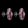 Ruby Petal Halo Studs