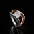Elegant Dual-Tone Diamond Bypass Ring for Women | Silver & Rose Gold Finish
