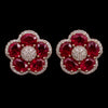 Ruby Petal Halo Studs