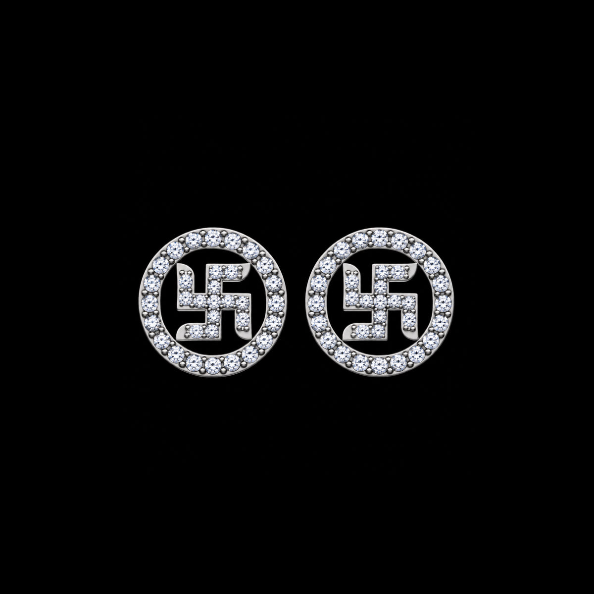 Swastik Round Studs