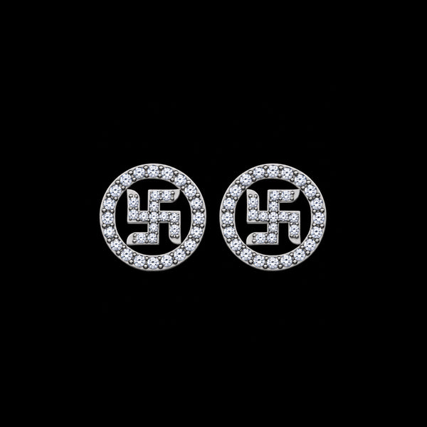 Swastik Round Studs