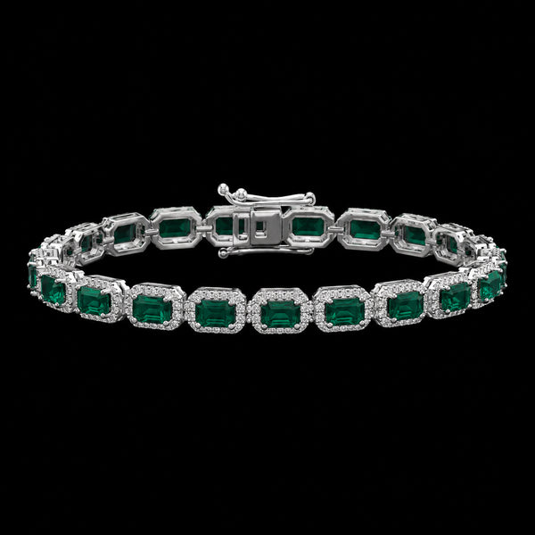 Emerald Halo Bracelet