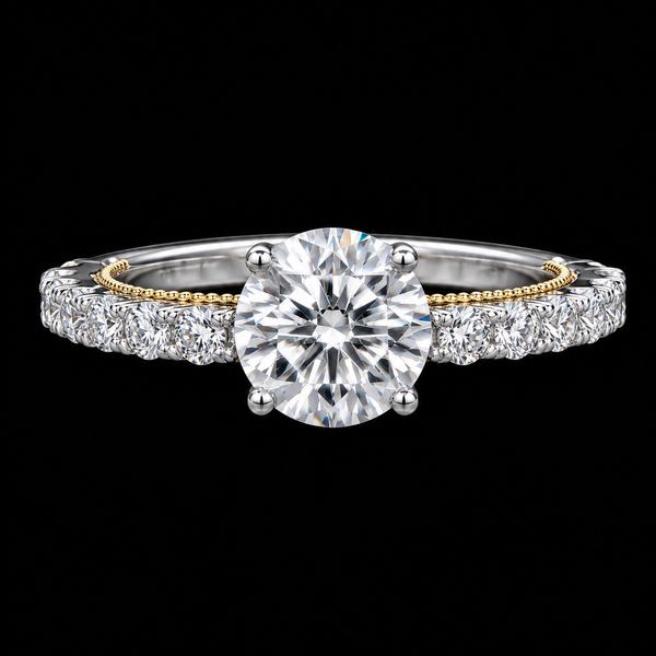 Radiant Elegance Moissanite Diamond Ring in Dual-Tone Finish