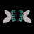Emerald Butterfly Studs