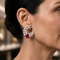 Ruby Vine Cuff Earrings