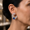 Blue Sapphire Vine Cuff Earrings