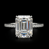 Emerald-Cut Moissanite Solitaire Ring in Sterling Silver