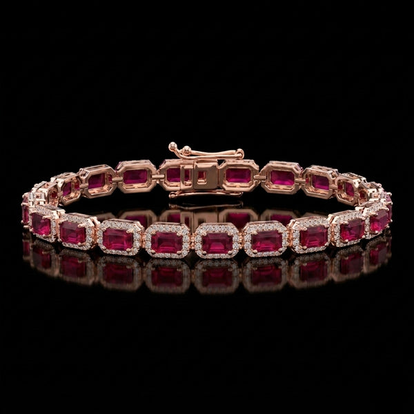 Ruby Halo Bracelet