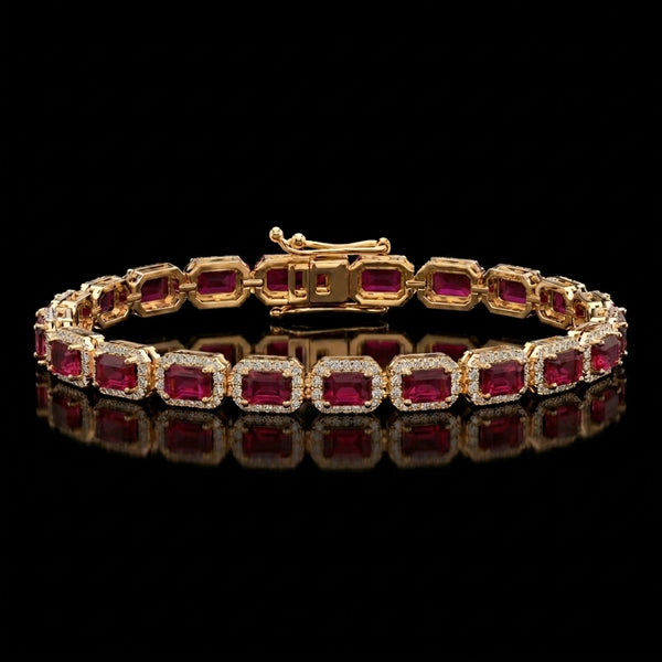 Ruby Halo Bracelet