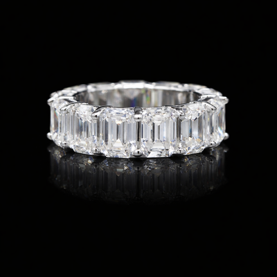 Emerald cut eternity band