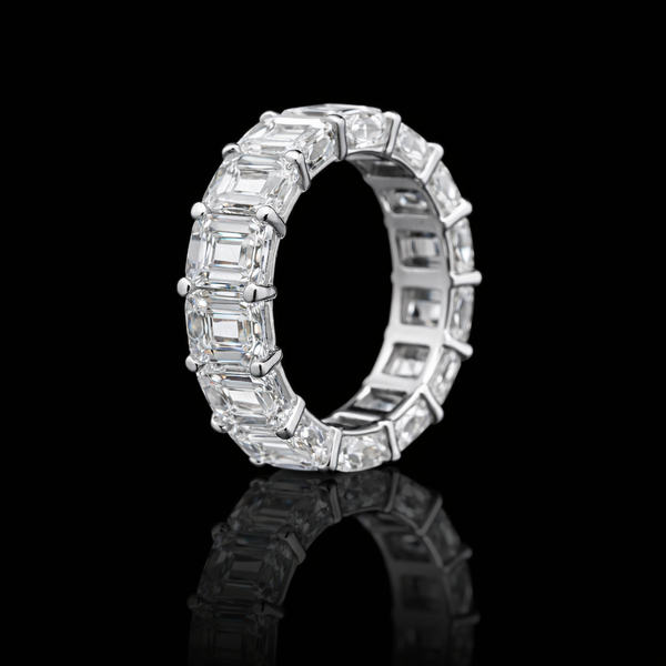 Emerald cut eternity band