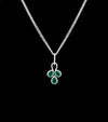 Emerald Trinity Halo Silver Pendant – Refined Elegance in Sterling Silver