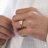 Elegant Rose Gold Triangular Diamond Ring – Split Shank Design