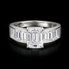 Emerald cut moissanite ring