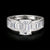 Emerald cut moissanite ring