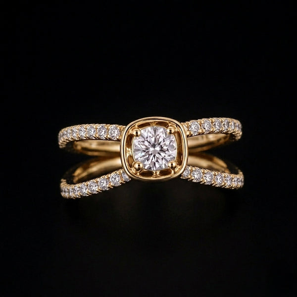 Cushion Split-Band Moissanite