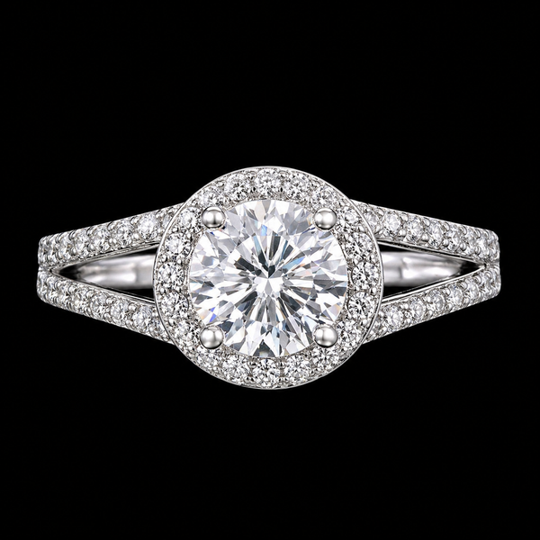 Celestial Halo Moissanite Ring in Sterling Silver