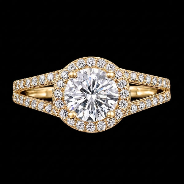 Celestial Halo Moissanite Ring in Sterling Silver