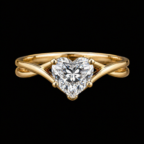 Celeste Heart-Cut Moissanite Silver Ring