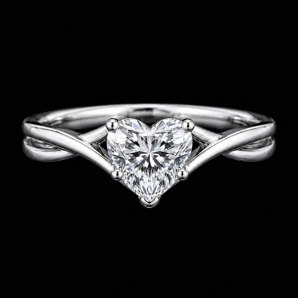 Celeste Heart-Cut Moissanite Silver Ring