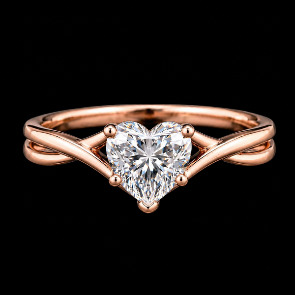 Celeste Heart-Cut Moissanite Silver Ring