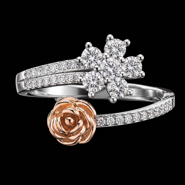 Eternal Bloom Diamond Ring with Rose Gold Accent