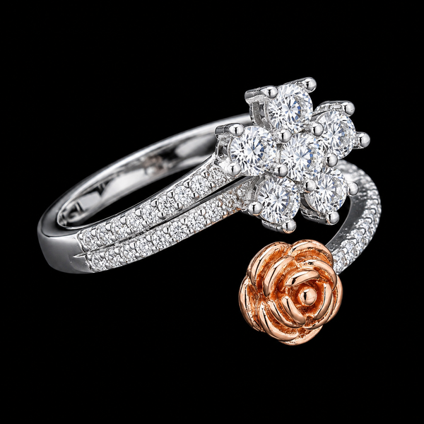 Eternal Bloom Diamond Ring with Rose Gold Accent