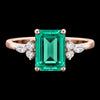 Emerald Elegance – Timeless Moissanite & Diamond Ring