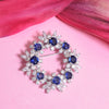 Blue Sapphire Flower Brooch