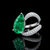 Emerald Elegance Moissanite Diamond Open Band Ring in White Gold