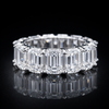 Emerald-Cut Diamond Eternity Ring in 925 Sterling Silver – Full Band Luxury Statement