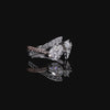 Elegant Moissanite Dual-Stone Silver Ring for Women | Premium Sparkle Statement Ring