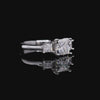 Elegant Three-Stone Princess Cut Moissanite Diamond Ring in Silver