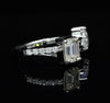 Elegant Dual-Stone Moissanite Diamond Ring in Silver Finish