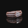 Radiant Rose Gold Triple-Band Moissanite Statement Ring
